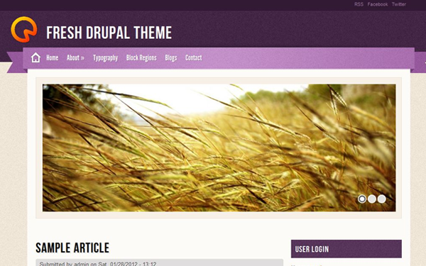 purple website theme drupal classic template freshie