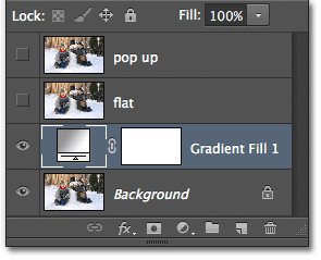 The Gradient Fill layer in the Layers panel. Image © 2012 Photoshop Essentials.com.