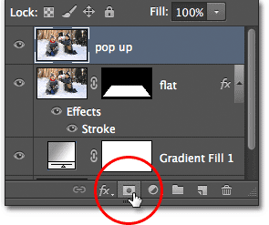 Clicking the Layer Mask icon once again. Image © 2012 Photoshop Essentials.com.