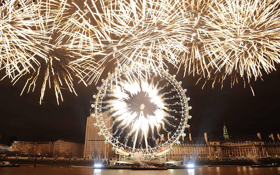 London new year fireworks 2013