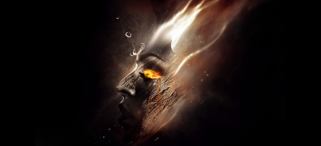 Unique Wooden Face with Fiery Eye and Tear - Best Photoshop Tutorials from 2012