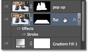 Selecting the 'flat' layer. Image © 2012 Photoshop Essentials.com.