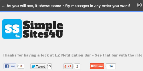 WordPress Plugin - EZ Notification Bar