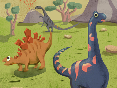 dinosaurs illustration website interface layout designs