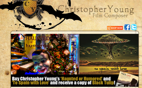 chris young music composer website layout