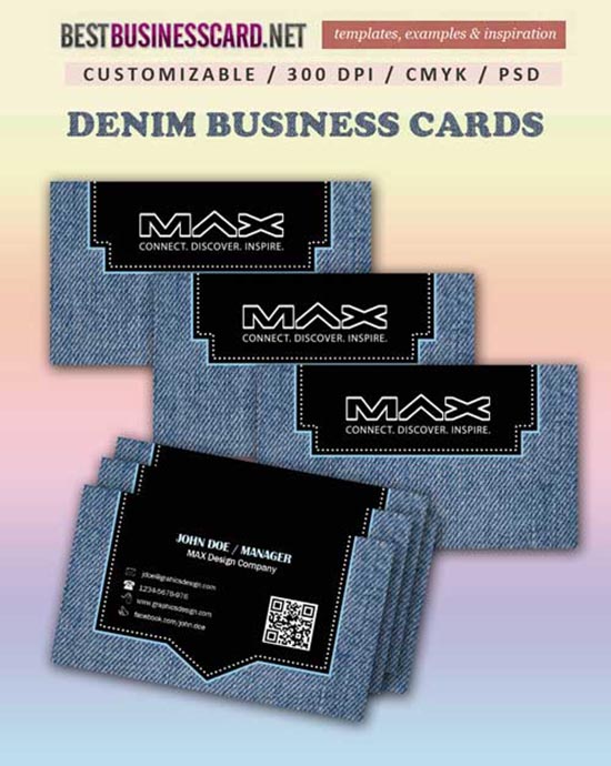 DENIM  BUSINESS CARD TEMPLATES
