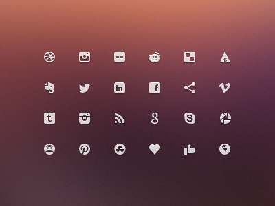 social glyphs mini icons freebie set