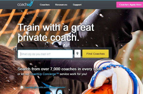 train startup coaches sports website layout