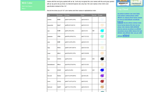 CSS3 Color Names