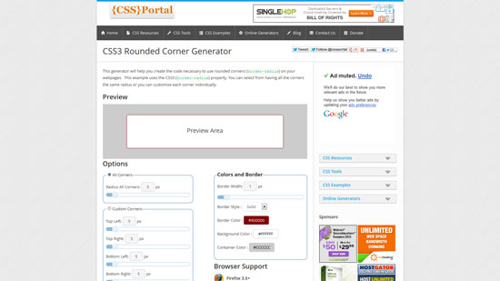 CSS3 Rounded Corner Generator