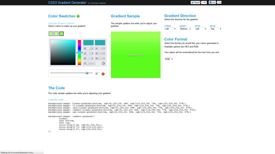 CSS3 Gradient Generator