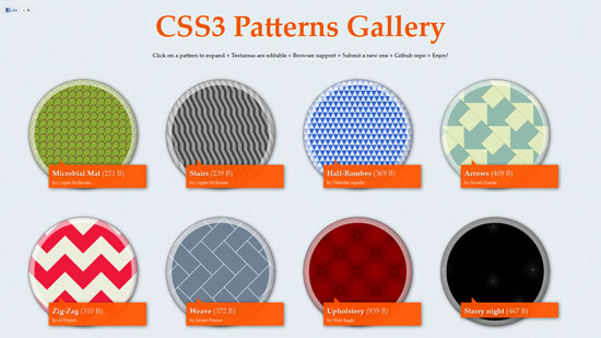 CSS3 Patterns Gallery