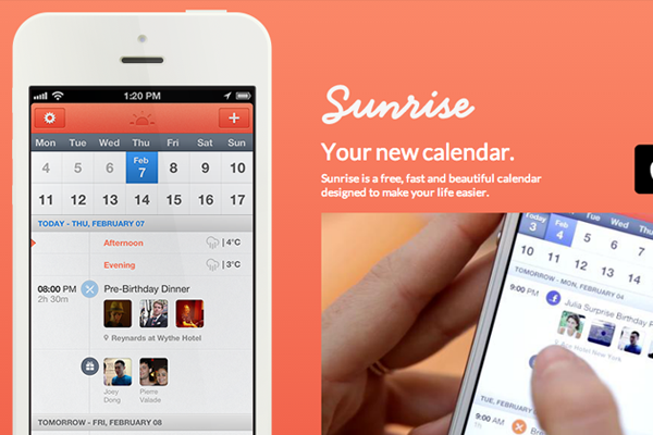 sunrise iphone mobile app interface ui