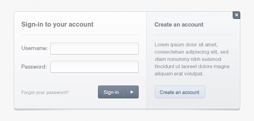 Login modal box