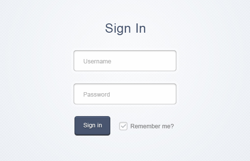 Quick Sign-In Form PSD