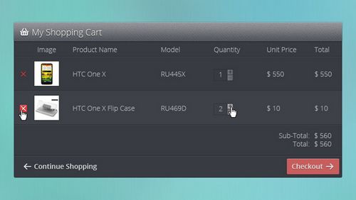 Shopping Cart Interface