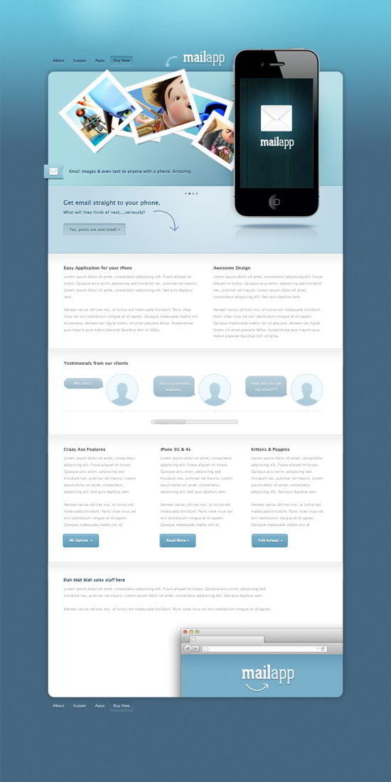 iPhone App Sales Web design