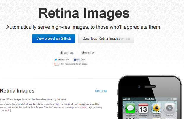 retina images webapp interface webdesign