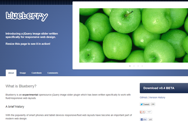 jquery image slider responsive blueberry plugin
