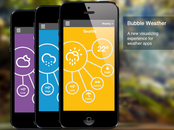 Bubble weather app by Pamela Rodriguez