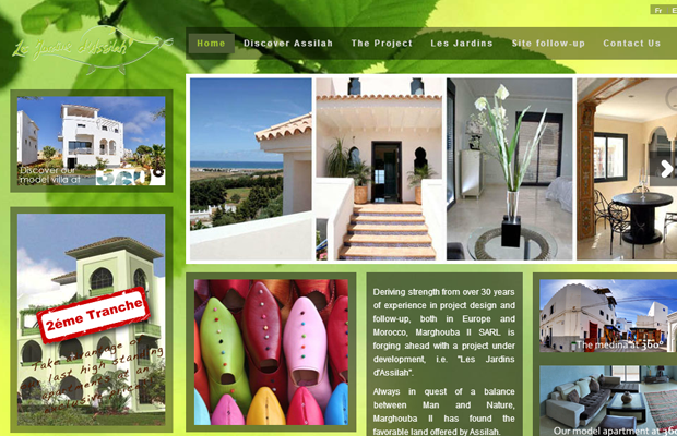 marghouba website layout interface inspiring green design