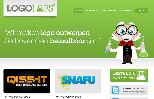 logolabs website layout green interface design