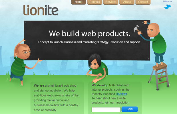 green lionite website layout studio design