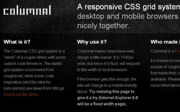 Columnal CSS Grid System