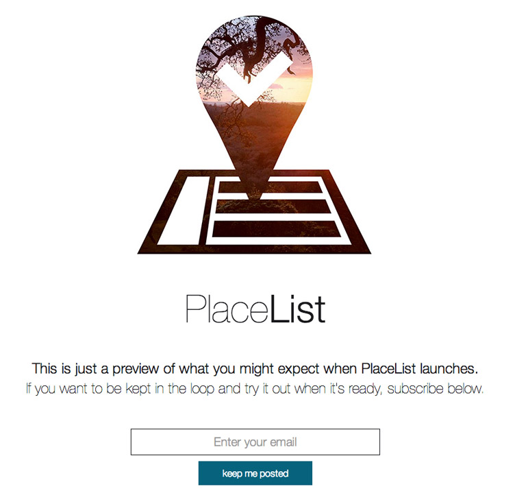 PlaceList - Beatifully designed coming soon page