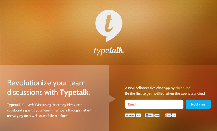 Typetalk - Beatifully designed coming soon page