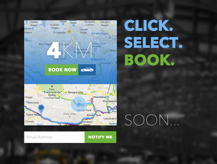 Tap a Cab - Beatifully designed coming soon page
