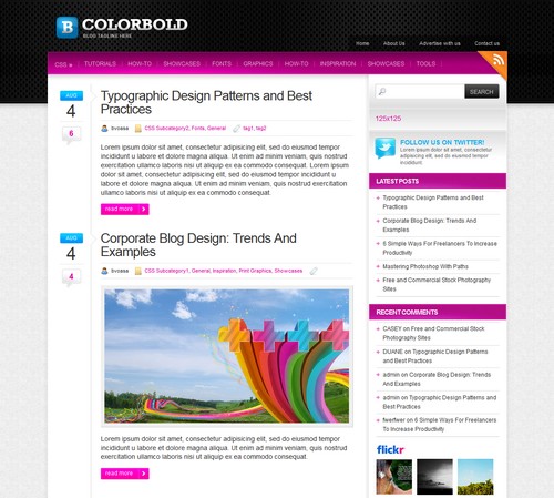 Color Cold Clean Free Blog Theme