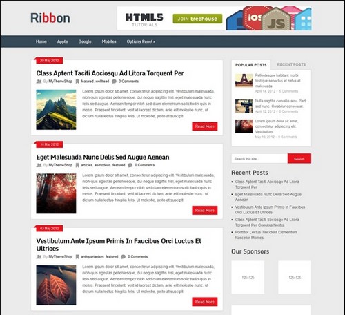 Ribbon Elegant WordPress Theme