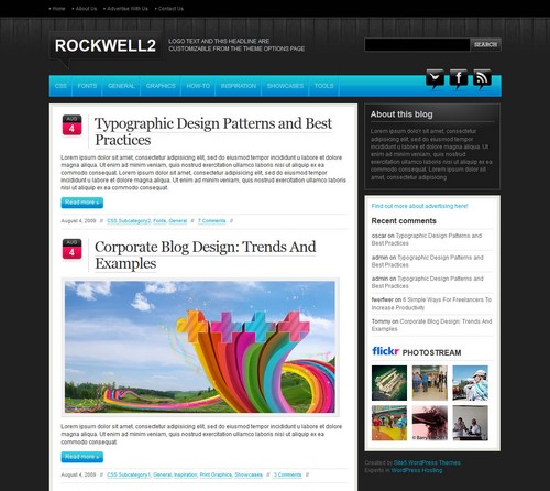 Rockwell Dark free WordPress blog themes