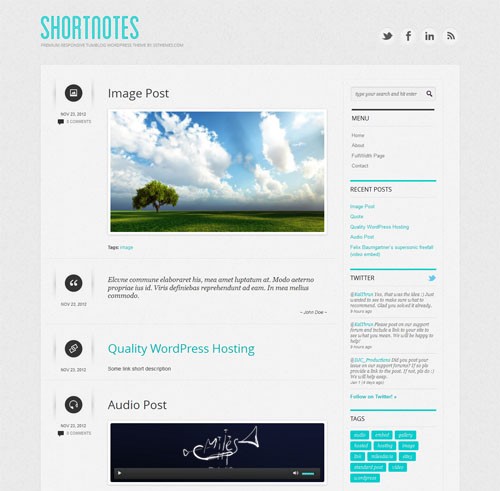 Shortnotes WordPress Template