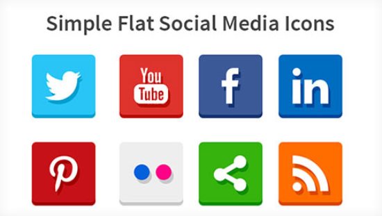 Simple Flat Social Media Icons