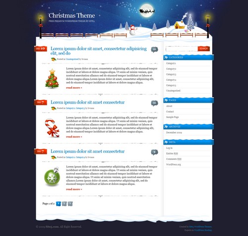 Xmas Free WP Blog Template