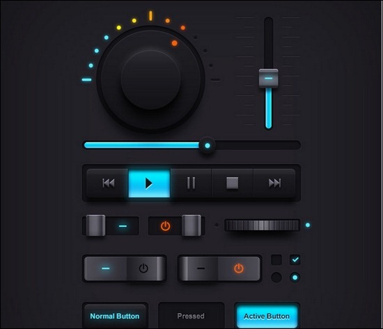 Dark-Music-UI-Elements