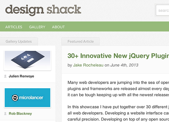 Designshack web design blog top blogs follow
