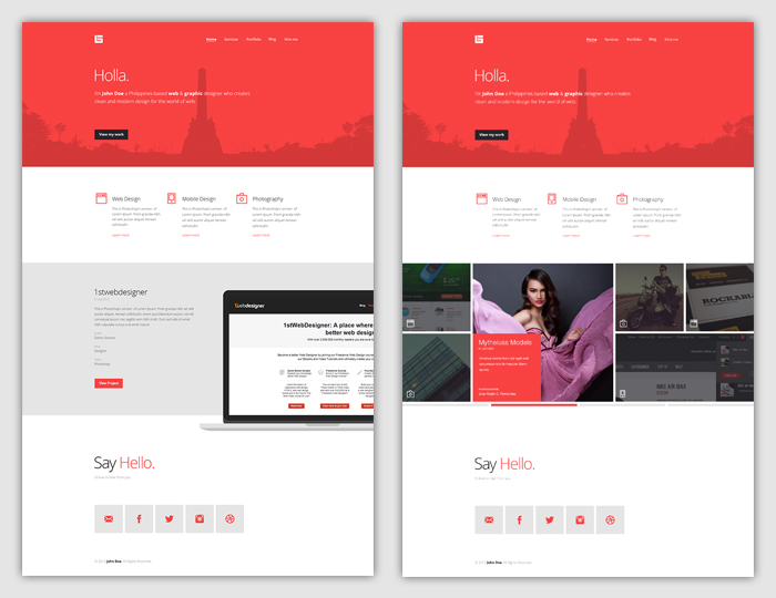 Flat Web Design Tutorial   Portfolio Landing Page [FREE Download]