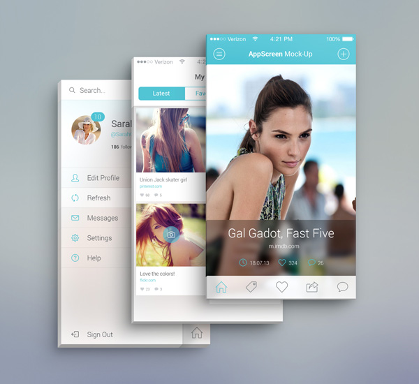 New free website graphics: App Screen Front View Mockup