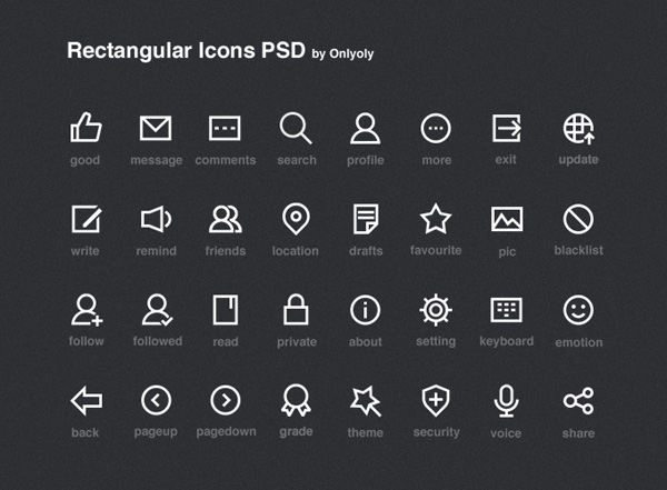 New free website graphics: Rectangular Icons