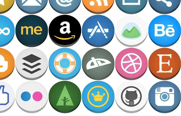 flat not rounded social media icons freebie