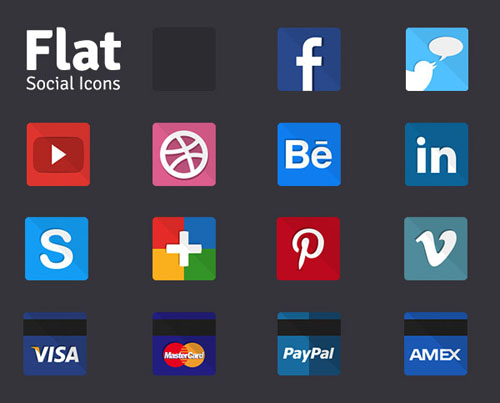 free flat social icons