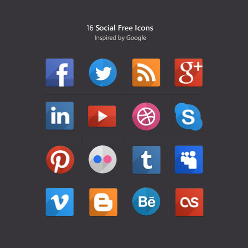 free flat social icons