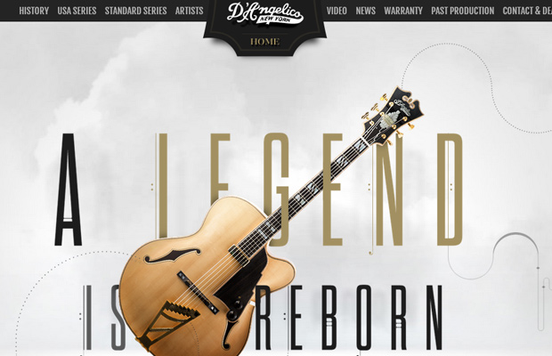 d angelico guitars website layout parallax