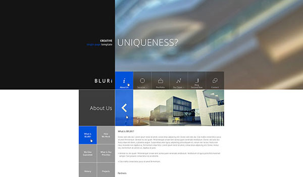 BLURI Single Page HTML Template