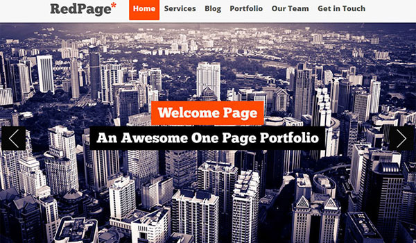 Red Page: Creative Responsive One Page Template