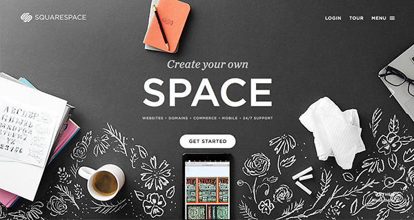 Squarespace use space, texture, colour and typography to set a clear brand tone - even with many different stories to tell.
