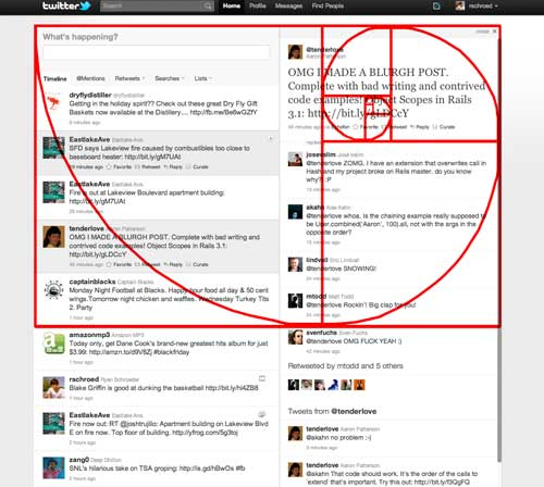 The golden ratio, seen in action on Twitter. Screenshot taken by Ryan Schroeder.